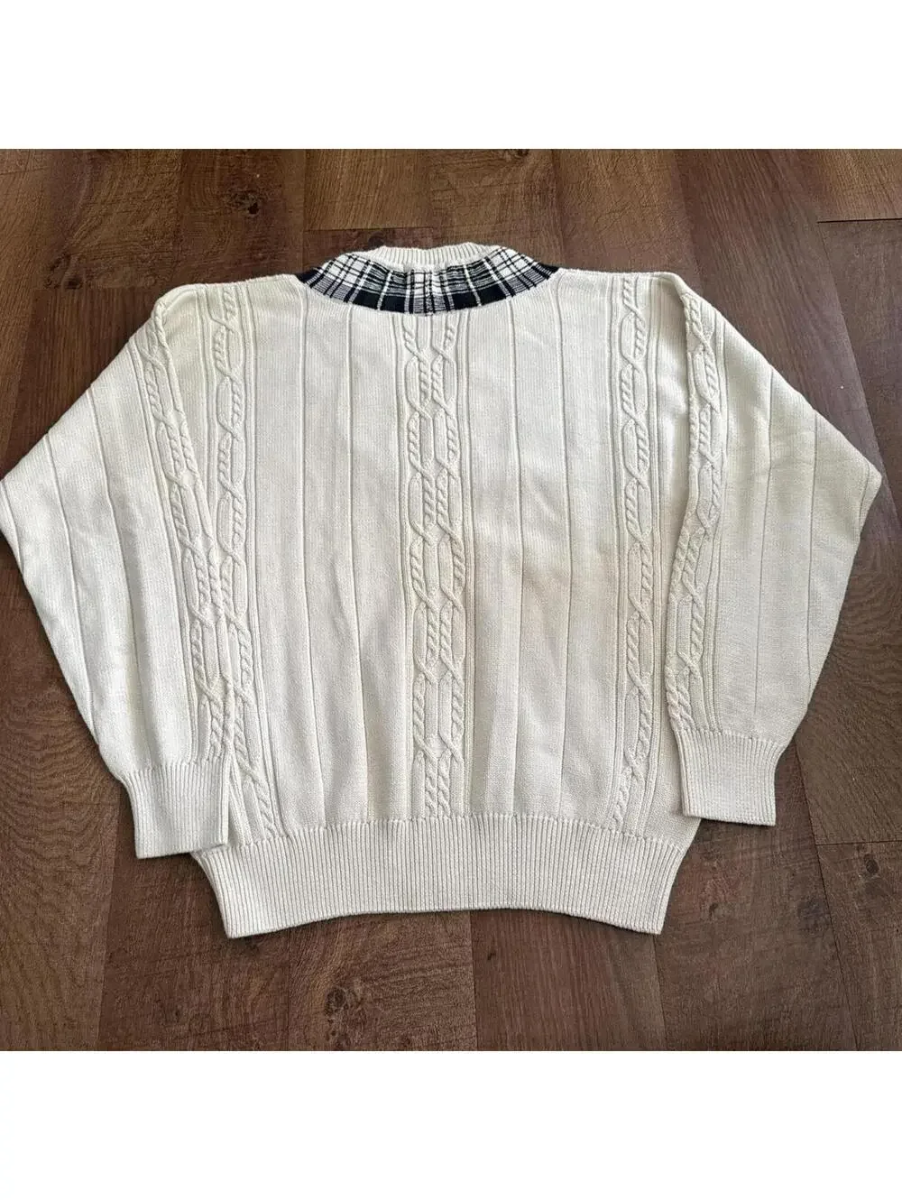 Vintage Nautica Plaid Accent Sweater